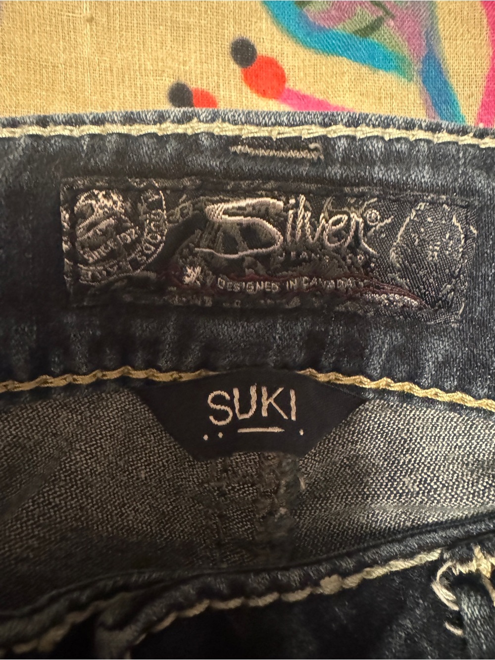 Silver Jeans Suki Mid Slim Boot Jeans W29 L33 Dark Wash Stretch Mid Rise - Picture 6 of 10